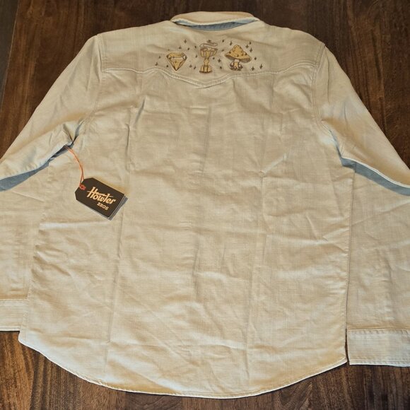 NWT Howler Brothers River Wizard Novato Shirt - Omens Overhead : Oatmeal (XL) - Picture 4 of 4